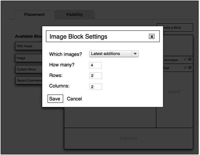 Editing block settings